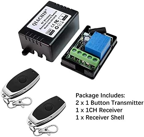 12V 1CH 433Mhz 164ft (1relays) DC RF Wireless Relay Module Remote Control Momentary Switch Transmitter and Receiver