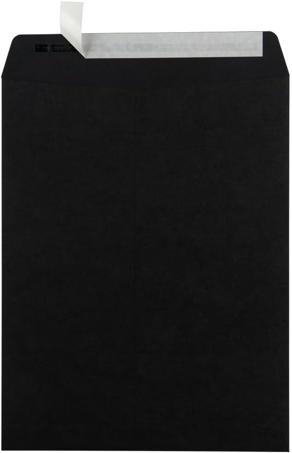 LUXPaper 10 x 13 Open End Envelopes | Peel & Press | Midnight Black | 80lb. Text | Qty 50