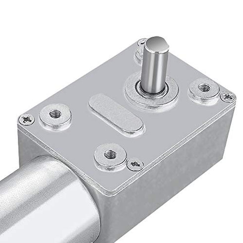 DC 12V High Torque Worm Gear Motor, Reversible Speed Reducing Gear Motor with Female Shaft (5RPM)