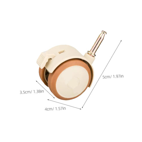 4pcs Zerodeko Stem Swivel Casters with Brake Silent Rubber Furniture Wheels Replacement for Bed Frame Nursery Rolling