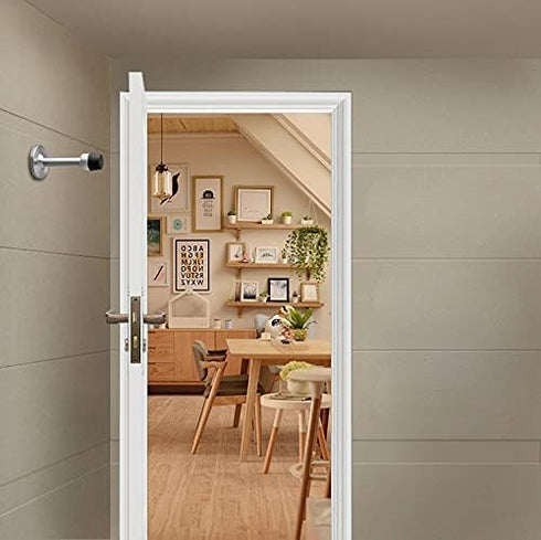 Door Stopper - Long 304 Stainless Steel Sound Dampening Door Stop Bumper Wall Protector, 5 inch Silver