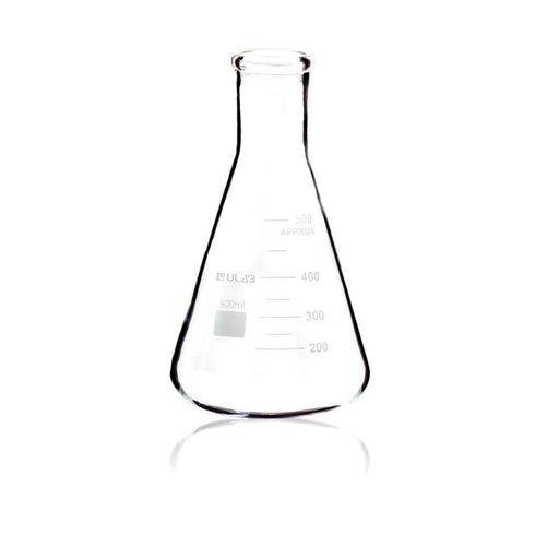 ULAB Scientific 3 Sizes Narrow-Mouth Glass Erlenmeyer Flask Set, 250ml 500ml 1000ml, 3.3 Borosilicate