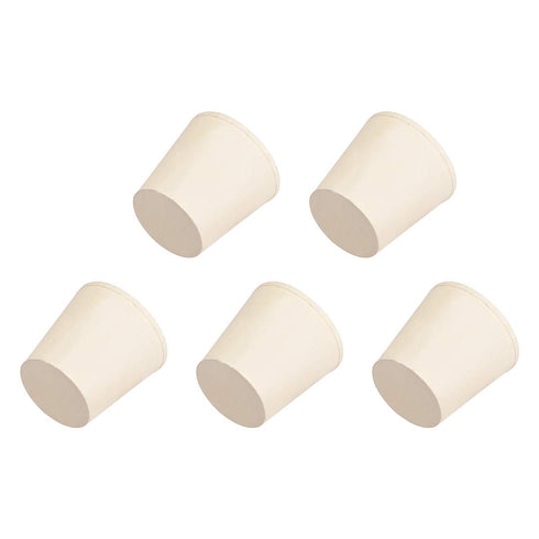 uxcell White Solid Rubber Stopper, Tapered Shape for Lab Tube, Size 23-27mm, 5 Pcs