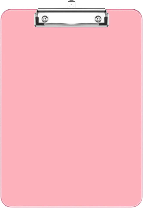 Rimilak Plastic Clipboards, Low Profile Metal Clip, Translucent Clip Board, 12.5 x 9 Inch Letter Size for Office Supply