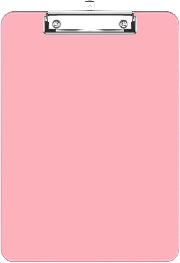 Rimilak Plastic Clipboards, Low Profile Metal Clip, Translucent Clip Board, 12.5 x 9 Inch Letter Size for Office Supply