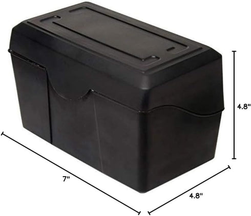 Innovative Storage Designs Plastic Card File - 4" x 6", 300-Card Capacity, Black
