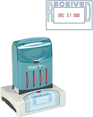 Xstamper ECO-GREEN VersaDater Message Dater, 2 1/8 x 1 5/16, RECEIVED, Blue/Red