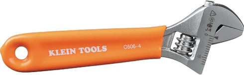 O5064 4-Inch Klein Tools Adjustable Wrench, Extra-Capacity Jaw, Forged Heat-Treated Alloy Steel, SAE, Metric Scales