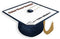Blank White Adhesive Grad Hat Topper Sticker - Easy Graduation Cap Decorations, Printable with Inkjet or Laser Printers