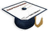 Blank White Adhesive Grad Hat Topper Sticker - Easy Graduation Cap Decorations, Printable with Inkjet or Laser Printers