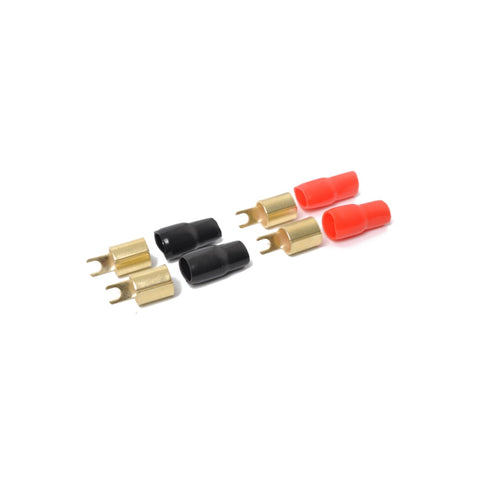 Premium 0/1 Gauge Wire Connectors, Pack of 3 Pairs Gold Plated Spade Connector for Amplifier Wiring Kit