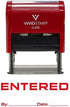 Entered by Date Self Inking Rubber Stamp, Medium Red Ink