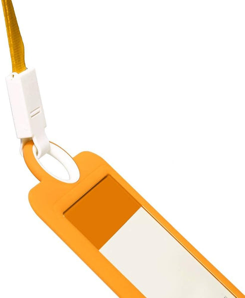 Badge Holder ID Silicone Card Holder - Vertical with Lanyard Neck Strap, Heavy Duty for Offices (Yellow)