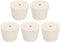 MECCANIXITY Rubber Tapered Plug 32mm to 42mm White with 8mm Hole Test Tubes Bungs Stopper for Lab Home, 5 Pieces