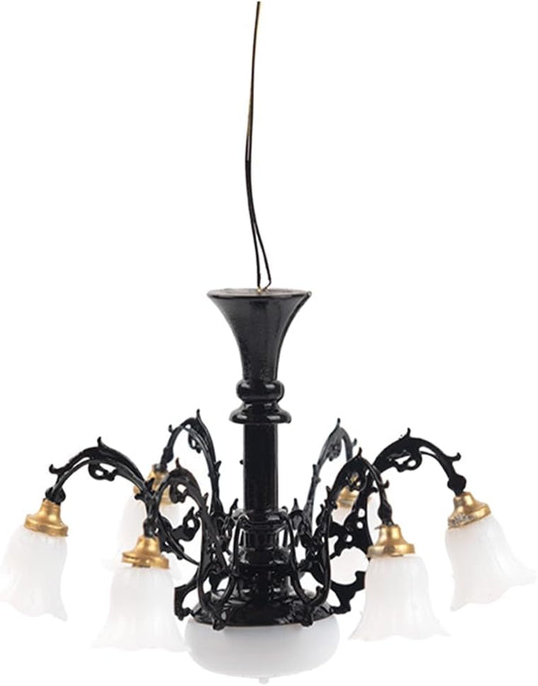 Angoily Miniature Chandelier for Dollhouse Tiny House Ceiling Light Pendant Metal Mini