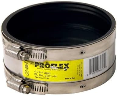 Fernco PROFLEX P3001-150 Shielded Pipe Coupling for Plumbing Connections - Cast Iron, Plastic, Steel to Copper