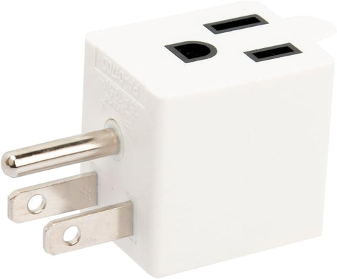 90 Degree Adapter Right Angled Downward Angled USA 3-Prong Male-Female Adapter,90 Degree Angled USA Male Female Power Adapter, 5-15P to 5-15R Direction Changer Space Save Adapter White PA-0170DG