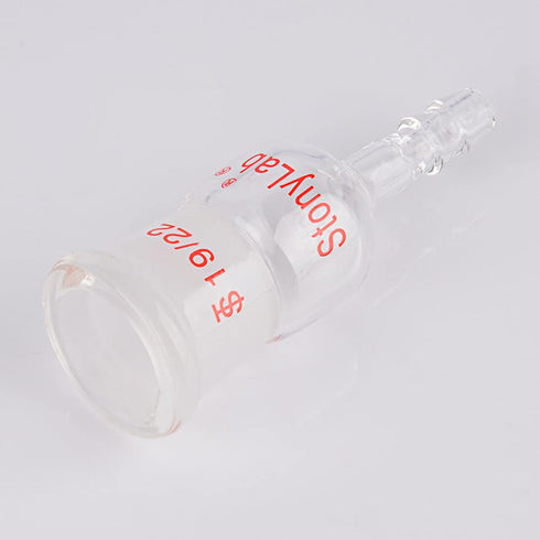 StonyLab Glass Straight Inlet Adapter with 19/22 Female Glass Joint and 8mm ID Hose Connection