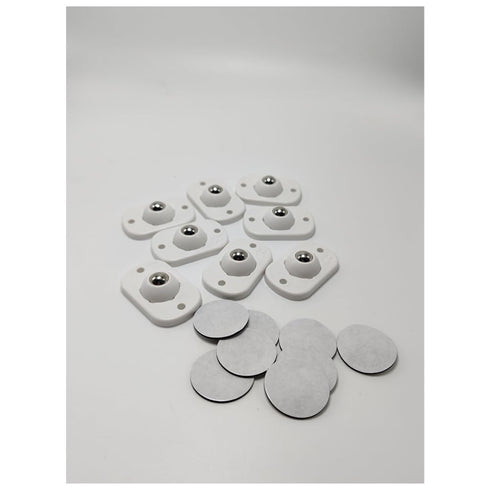 QUUPY 8Pcs 1.5x2.8CM Self Adhesive Caster Wheels Smooth Rotation Appliance Wheels Small Pulley Swivel Caster