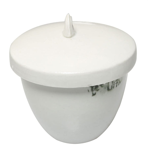 2pcs Laboratory Porcelain Crucible with Lid, Lab Equipment Porcelain Crucible, 30mL Capacity