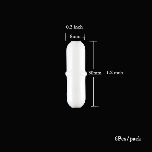 6Pcs PTFE Magnetic Stirrer Mixer Stir Bar, 30mm/1.18 inch