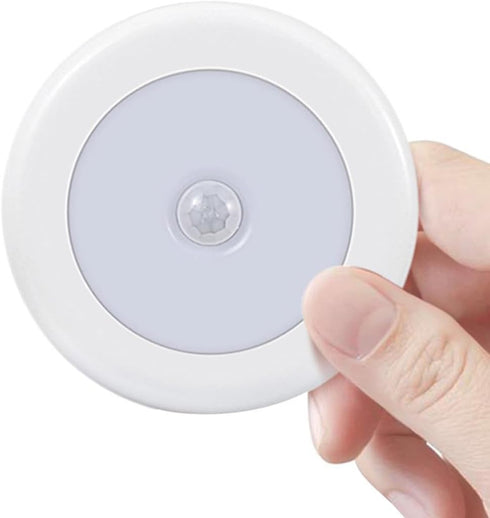 4pcs Closet Hemoton LED Motion Sensing Night Lights Battery-Powered Small and Hallway Wall Lamps White Cool Light