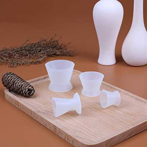 4pcs/Set Self-solidifying Cups Dental Lab Silicone Mixing Cup Rubber Mixing Bowl