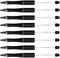 Beadthoven 20pcs Beadable Plastic Pen, Black Ink Ballpoint Pen Shaft for DIY Decorations, Office School Supplies (Black)