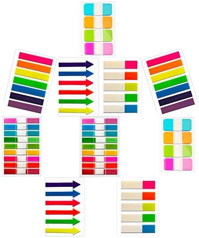 Golcellia Sticky Book Index Tabs, 1272 Pieces (5 Styles, 31 Colors) Page Markers, Annotation Supplies Study Pack