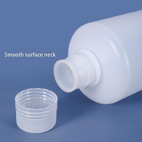 250ml/2 Pcs HDPE Narrow Mouth Round Container, Leak Proof Plastic Lab Chemical Reagent Bottles (Translucence)