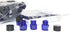 1/4 Dram (1ml) Cobalt Blue Glass Vial Bottle (144) with Flat Black Screw Caps and Orifice Reducers