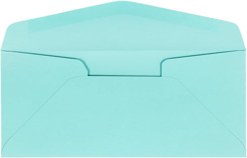 JAM PAPER Premium #10 Business Envelopes - Aqua Blue - 4 1/8 x 9 1/2 - 100/Pack