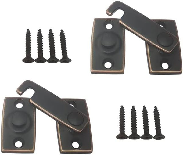 QCAA Solid Brass Shutter Bar/Door Latch, 7/8" x 2-3/32", Classic Bronze, 2