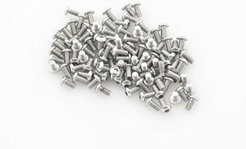 100pcs XL M3x6 Bolts Button Head Socket 6mm A2 Stainless Steel