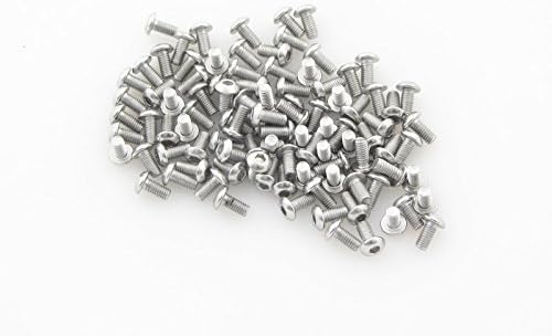 100pcs XL M3x6 Bolts Button Head Socket 6mm A2 Stainless Steel