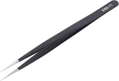 Static Resistant Tweezer, Precision HRC40-45 Thermal Insulation Stainless Steel for Electronics Repair, Soldering