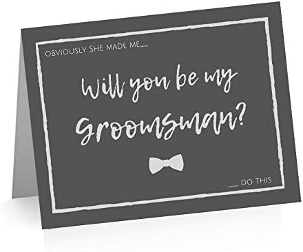 Elcer Will You Be My Groomsman? Proposal Cards with Envelopes, 10 Pack for Wedding Party