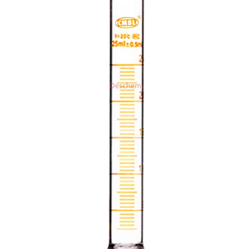 Set 2 25ml of - Ground Joint Measuring Cylinders with Solid Stopper - Premium Laboratory Glassware
