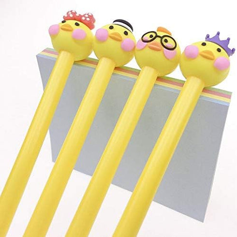 FAMOORE Yellow Duck Creative Expression Gel Ink Pen - Cute Kawaii Black Writing Pens, 8PCS