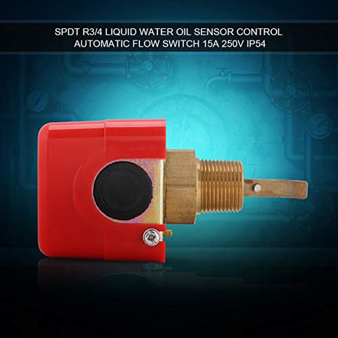 Water Flow Switch Automatic Control Flow Sensor Switch R3/4 Thread Paddle Type for Liquid Water Oil