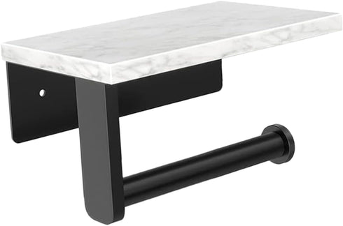 PRETYZOOM Stainless Steel Toilet Paper Holder Marble Finish Wall-Mounted Kitchen Towel Bar