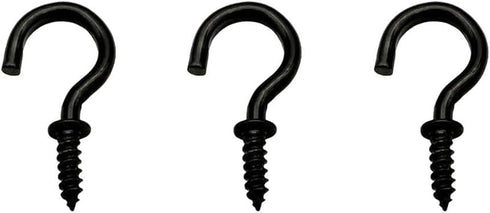 5/8 Inch Small Black Ceiling Hooks, Screw-in Light Hook DIY Jewelry Hooks (60 Pack)