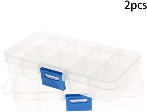 Utoolmart 2 Pcs Tool Box Organizer, Plastic Hardware Box Storage for Screws, Bolts, Nuts, Nails, Jewelry