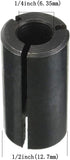 Router Collet Set Pack of 2, 1/2'' To 1/4'' Dia Chuck Driver Adapter Converter for Woodworking Engraving Tool