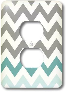 3dRose lsp_179811_6 Grey Chevron with Mint Turquoise Zig Zag Pattern Outlet Cover