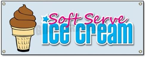 72" Soft Serve Chocolate ICE Cream Banner Sign Signs Shop