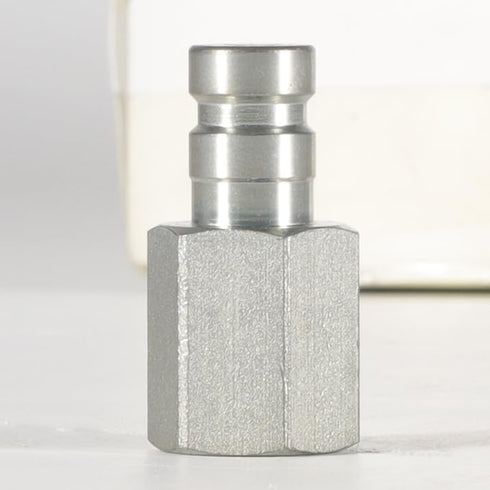PD342 Series PD Steel Test Port and Diagnostic Equipment Quick Nipple with Female Pipe Thread, 1/8" Body Size, 1/4"-18 NPTF Thread Size, 1.63" Length by EnRand
