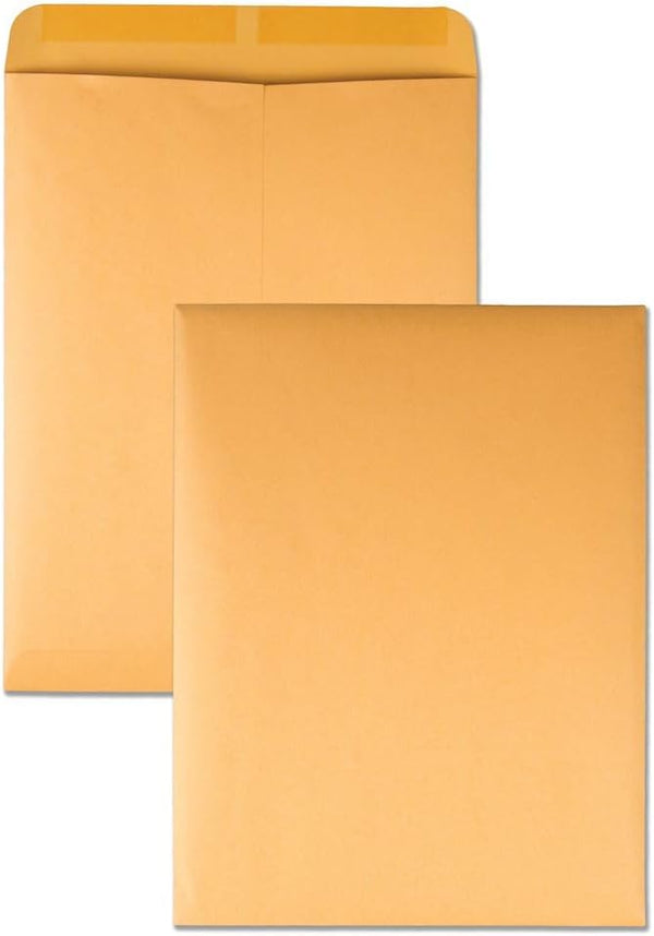 Quality Park Open-End Catalog Envelopes, Gummed, Brown Kraft, 10 x 13, 100 per Box (41667)