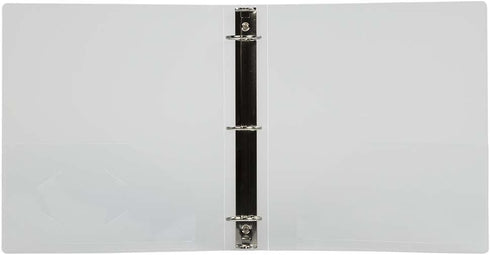 JAM PAPER Plastic 1.5 inch Binder, Clear 3 Ring Binder, Sold Individually
