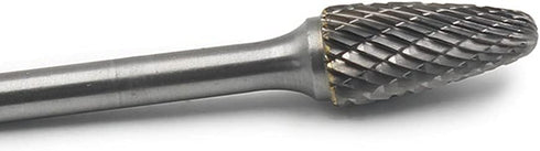SF-5L6 Tungsten Carbide Burr - 6” Long Double Cut File, 1/2” Cutter Dia, 1/4" Shank, Tree Shape